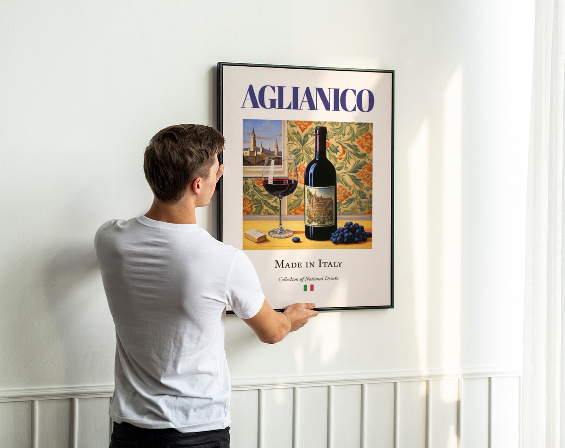 Aglianico Maiolica Tile, Traditional Italian Poster - Image 3