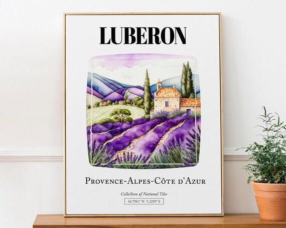 Luberon Provence Lavender Fields France Travel Poster