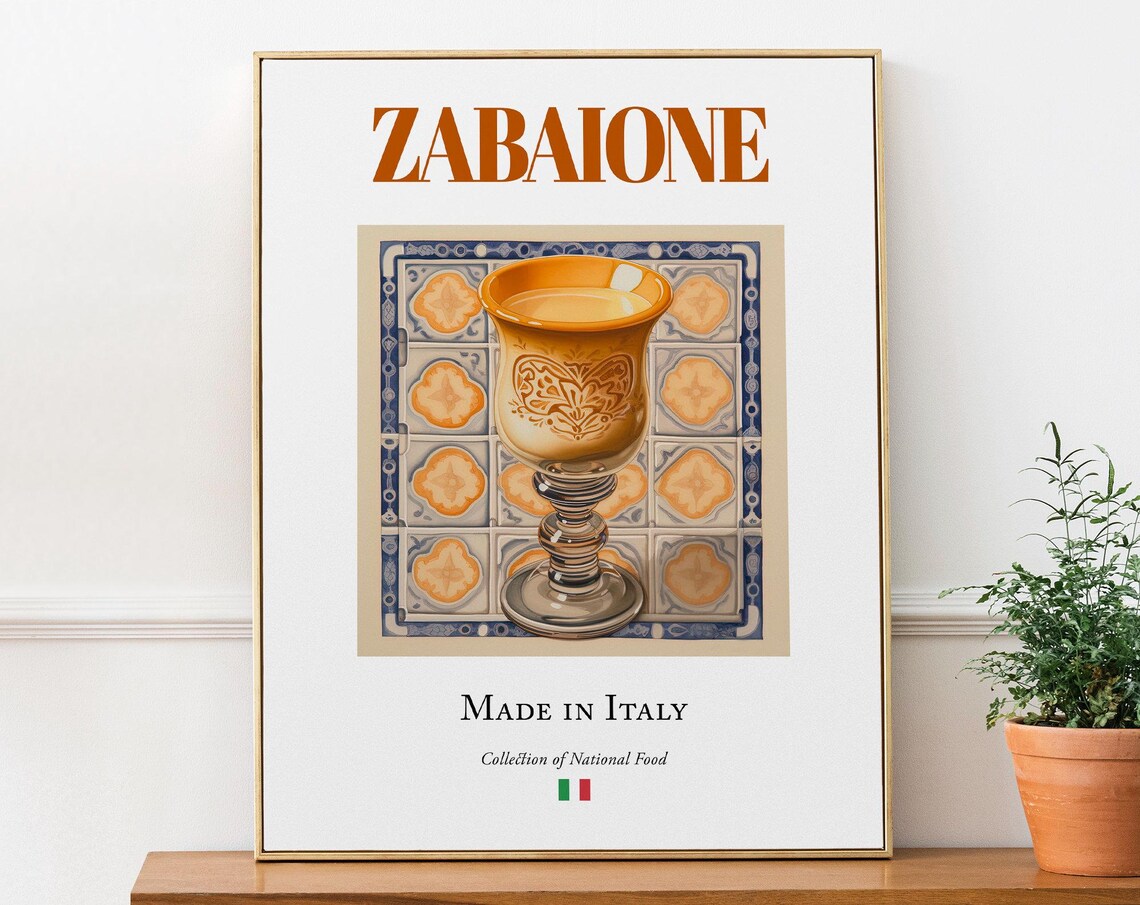 Zabaione On Maiolica Tile Plate, Italian Food Art Print