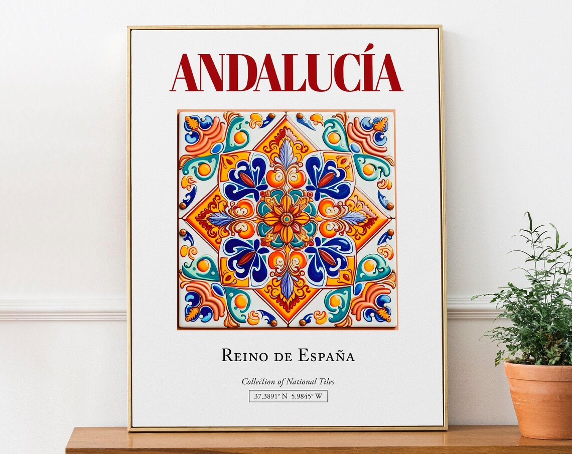 Andaluca Spain Minimalist Tile Art Print