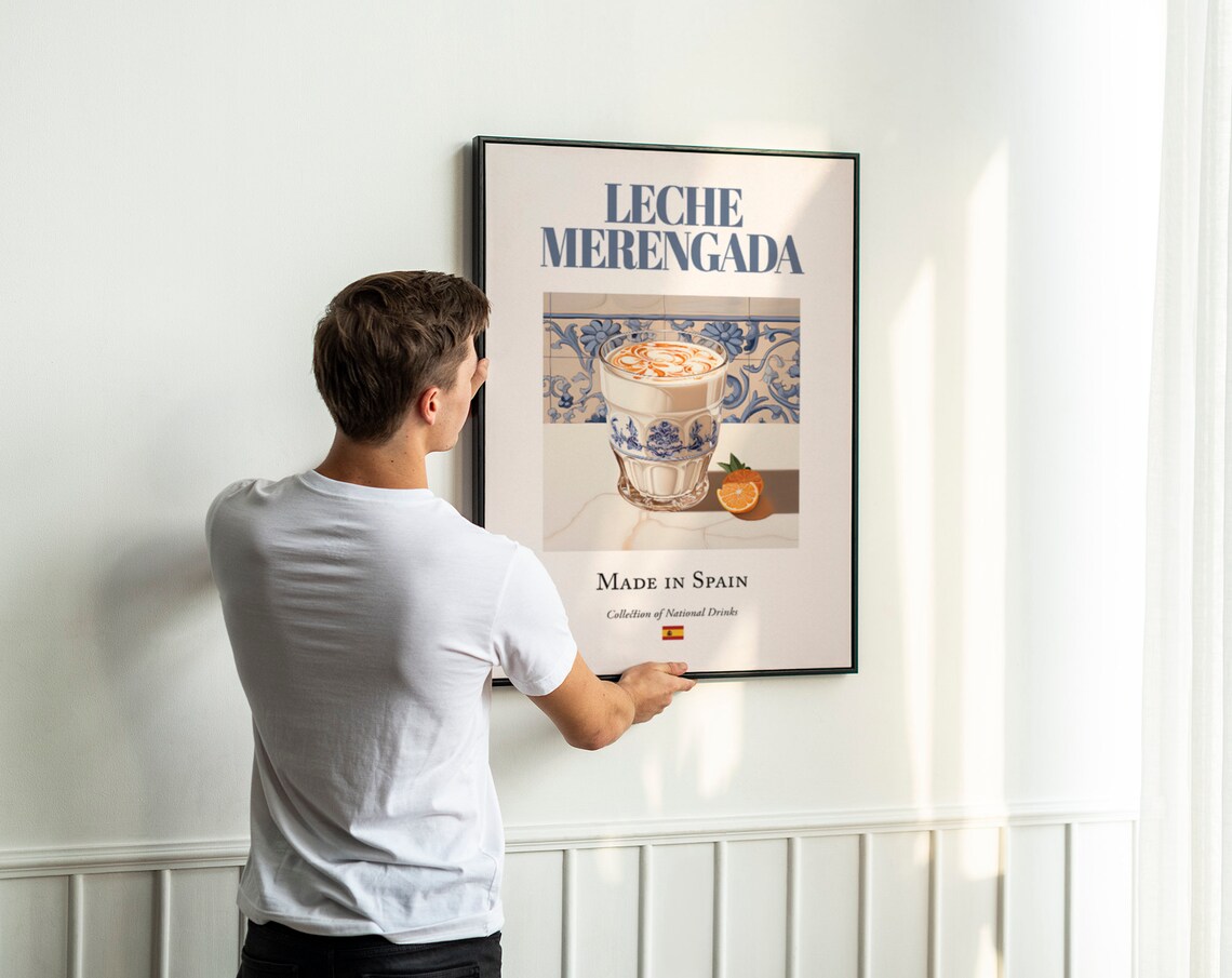 Leche Merengada On Maiolica Tile, Spanish Beverage Poster - Image 3