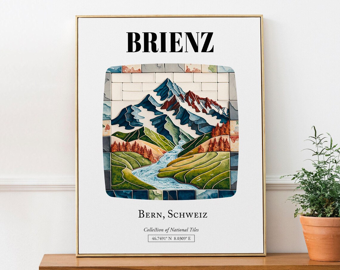 Brienz Bern Schweiz Traditional Tile Pattern Art Print