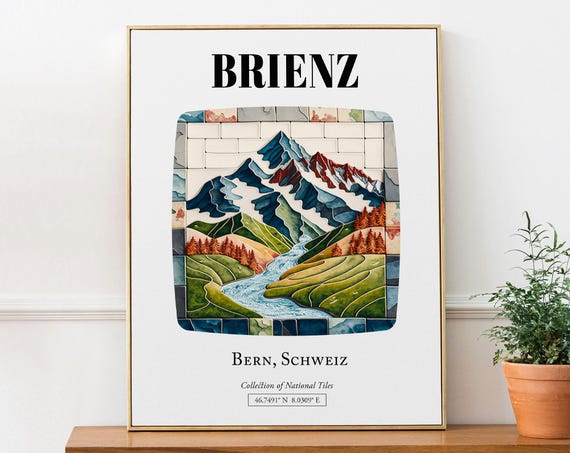 Brienz Bern Schweiz Traditional Tile Pattern Art Print