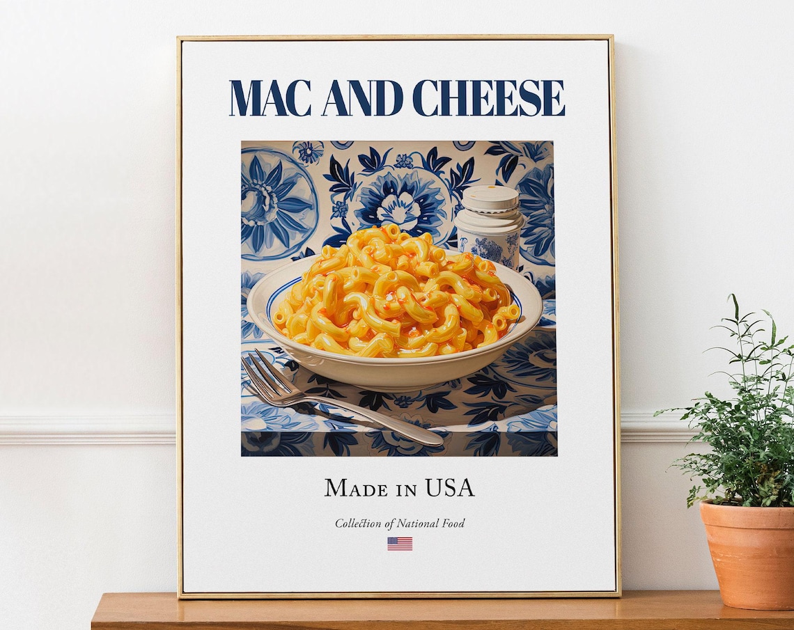 Mac And Cheese on Maiolica Tile Plate Poster Print