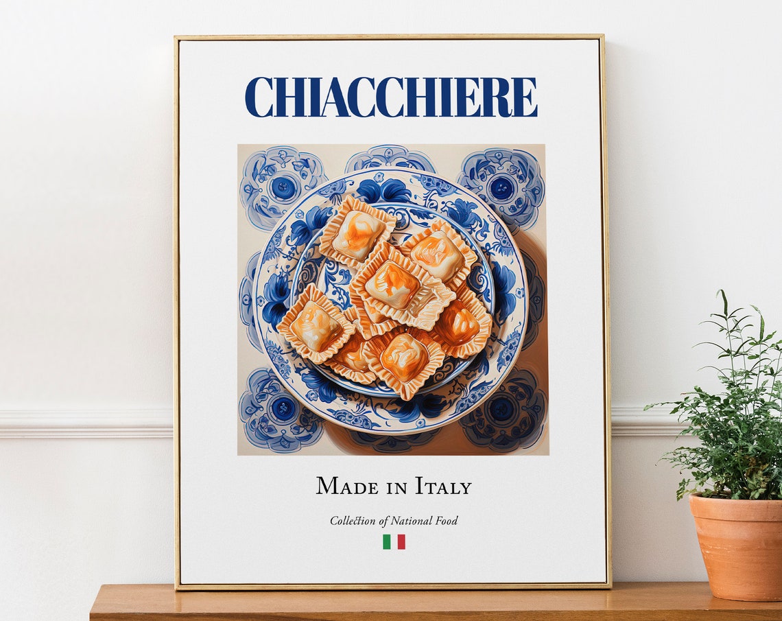 Chiacchiere on Maiolica Tile, Italian Food Art Print
