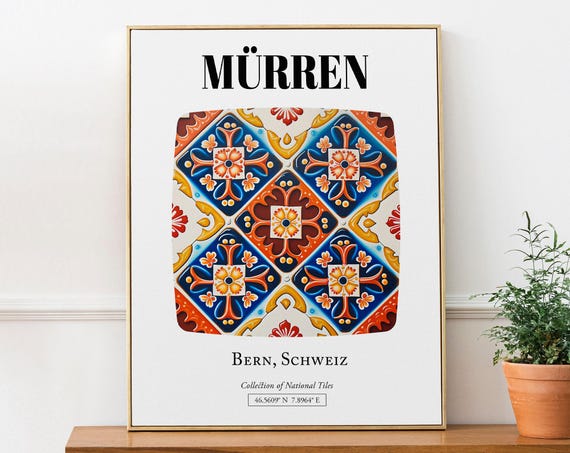 Mrren Bern Schweiz Traditional Tile Pattern Art Print