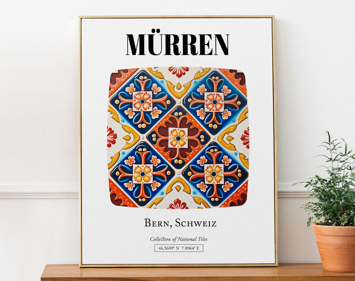 Mrren Bern Schweiz Traditional Tile Pattern Art Print
