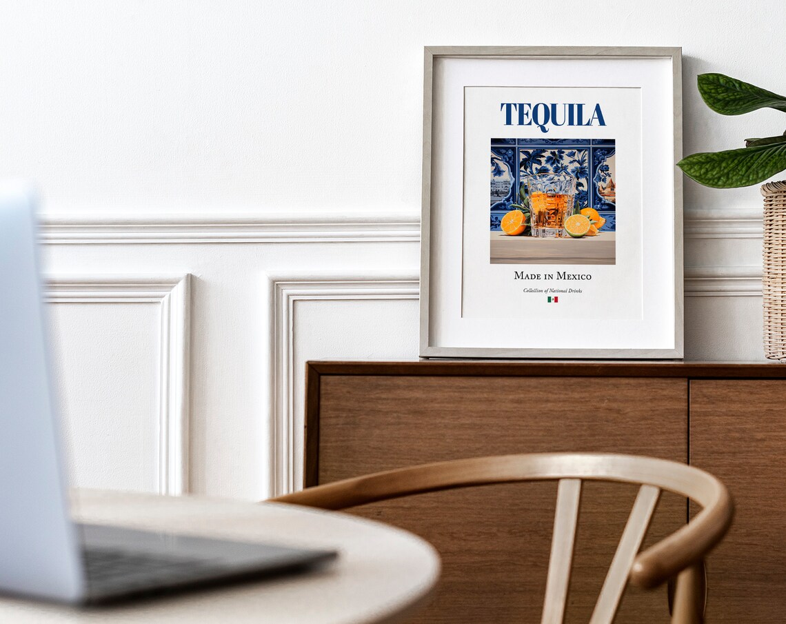 Tequila On Maiolica Tile, Traditional Mexican Art Print - Image 3
