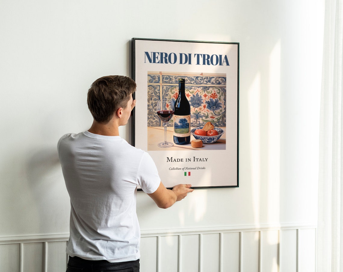 Nero Di Troia On Maiolica Tile, Italian Beverage Poster - Image 3