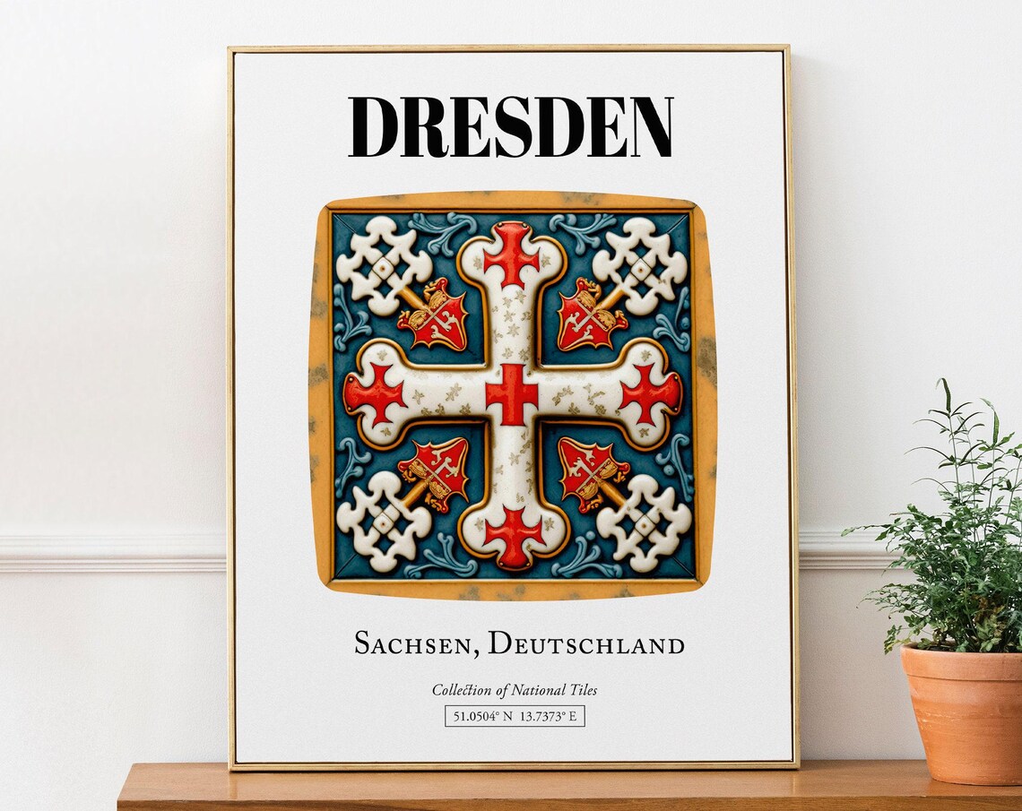 Dresden Sachsen Traditional Tile Pattern Art Print