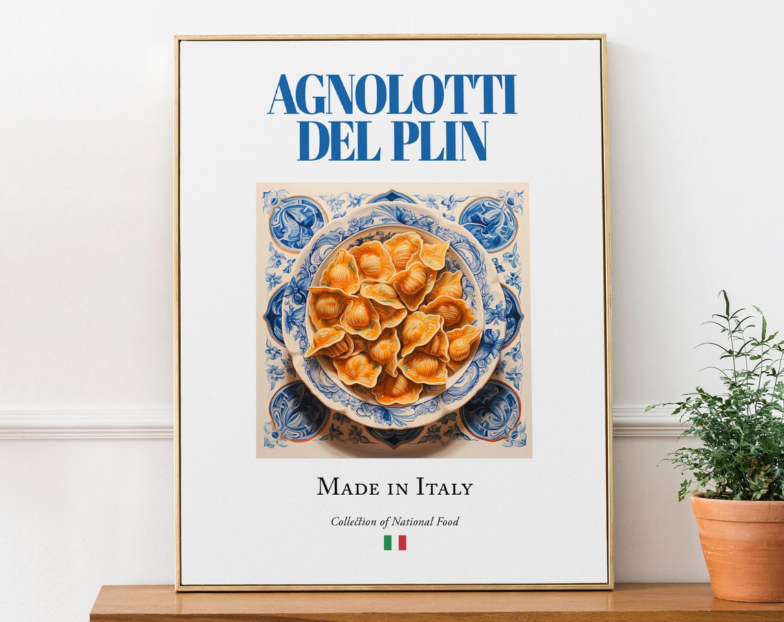 Agnolotti Del Plin on Maiolica Tile Plate, Art Print