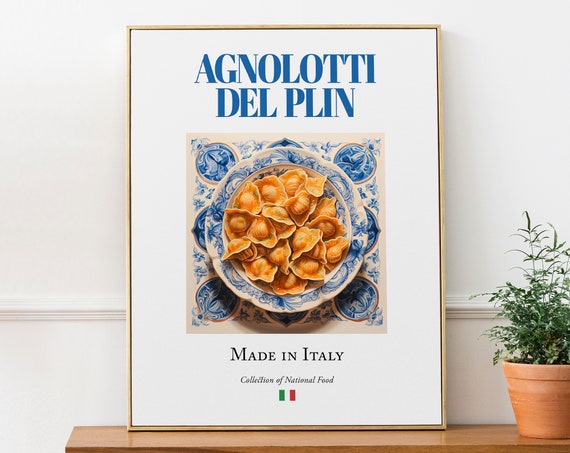 Agnolotti Del Plin on Maiolica Tile Plate, Art Print