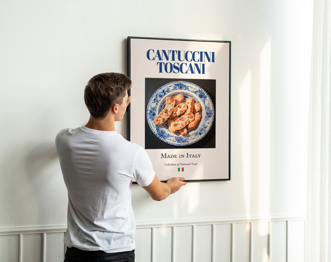 Cantuccini Toscani on Maiolica Tile, Italian Food Poster - Image 3