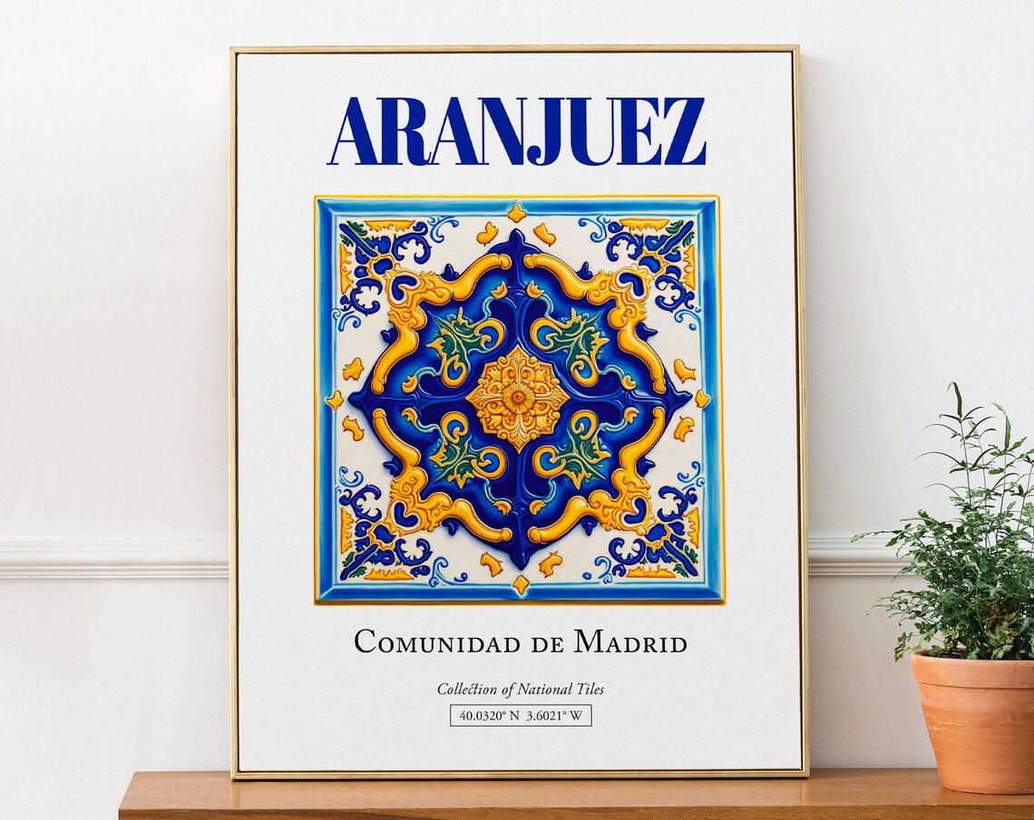 Aranjuez Spain Folk Traditional Tile Art Print