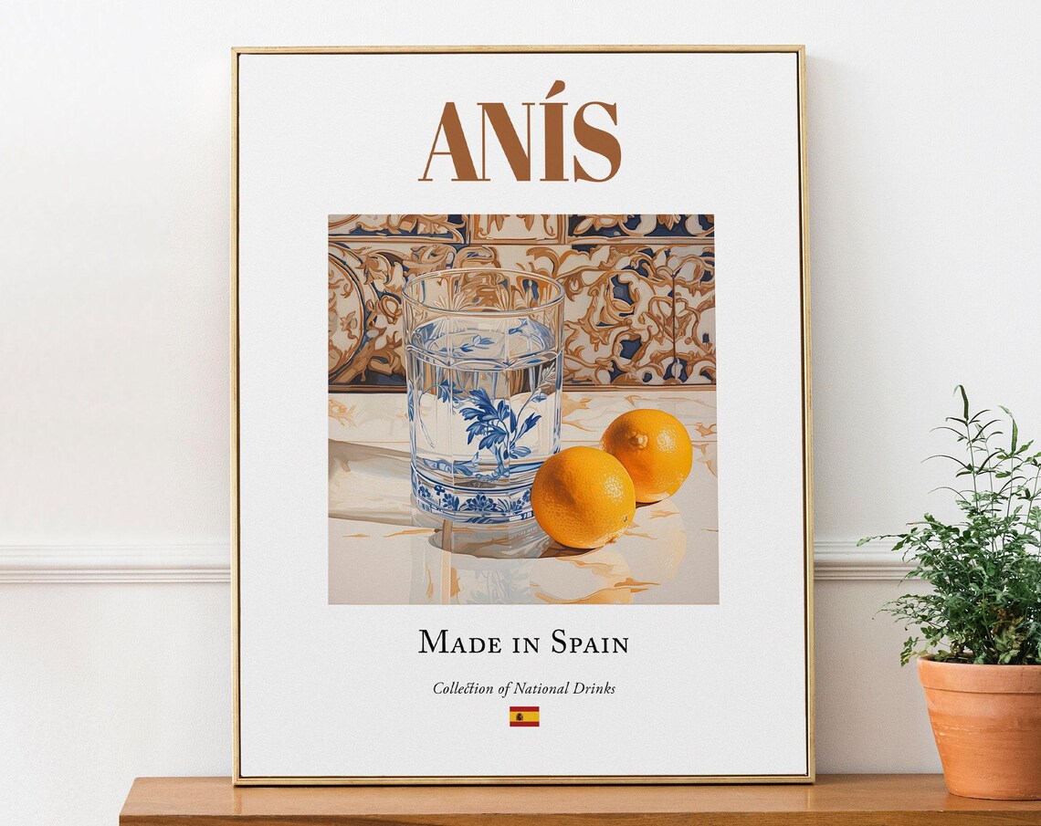 Ans On Maiolica Tile Traditional Spanish Beverage Poster