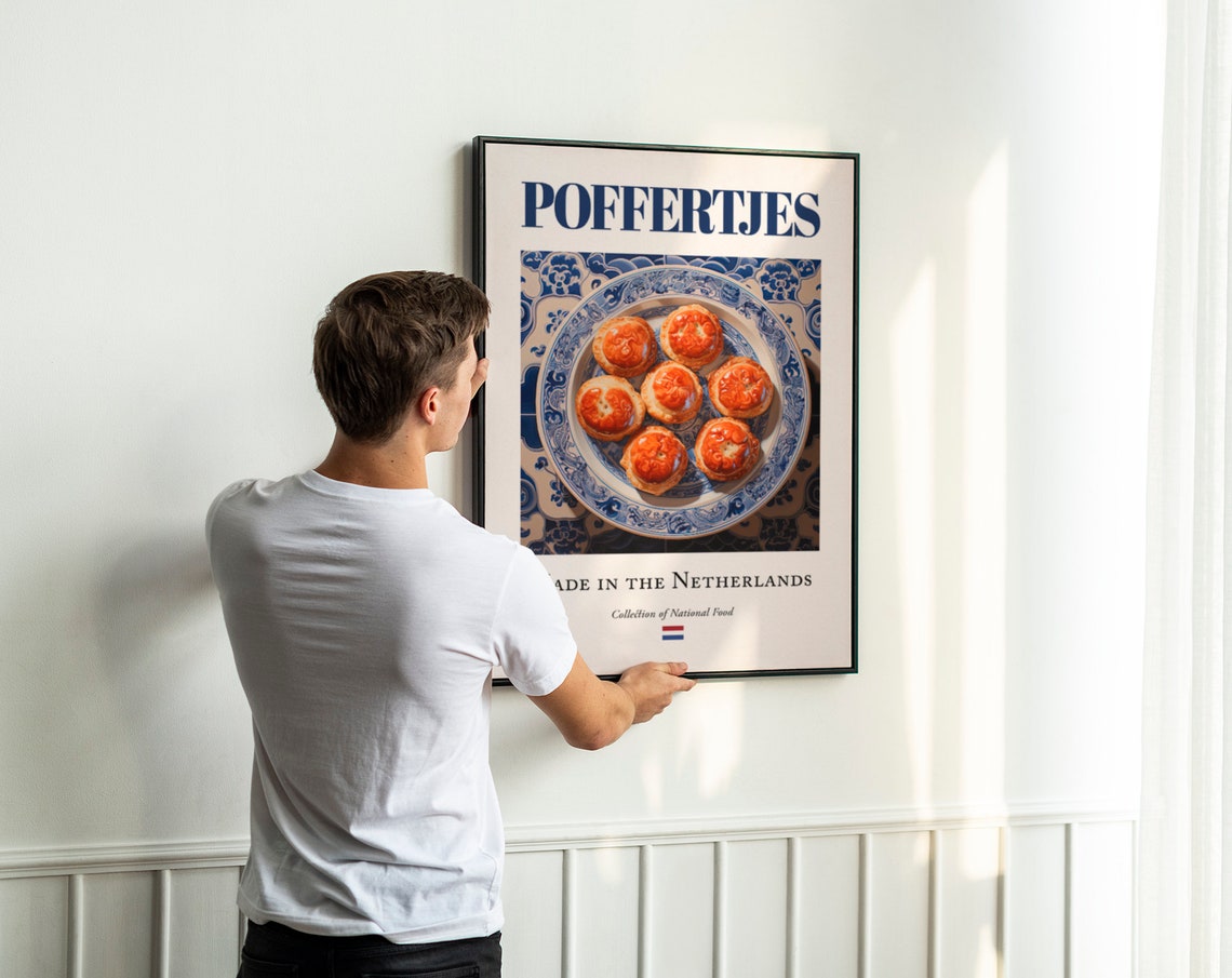 Poffertjes on Maiolica Tile Plate, Dutch Food Art Print - Image 3