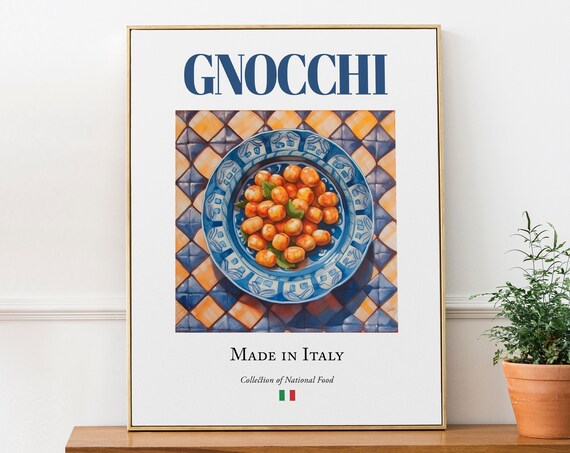 Gnocchi On Maiolica Tile Plate, Kitchen Wall Art Print