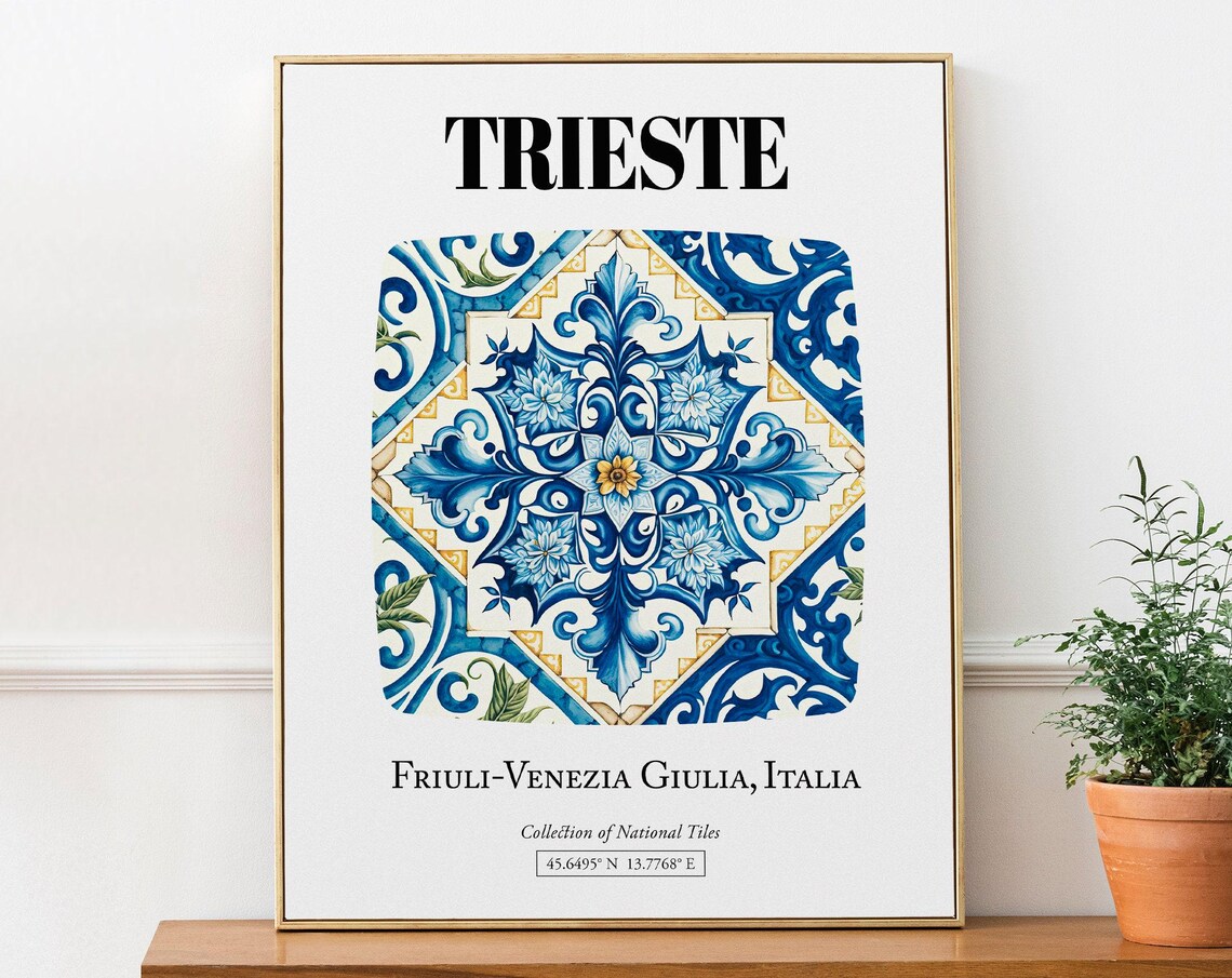 Trieste Friulivenezia Giulia Italy Tile Pattern Travel Poster