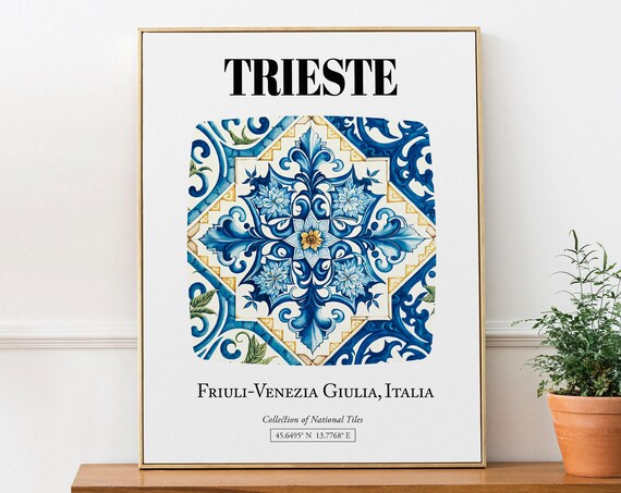 Trieste Friulivenezia Giulia Italy Tile Pattern Travel Poster