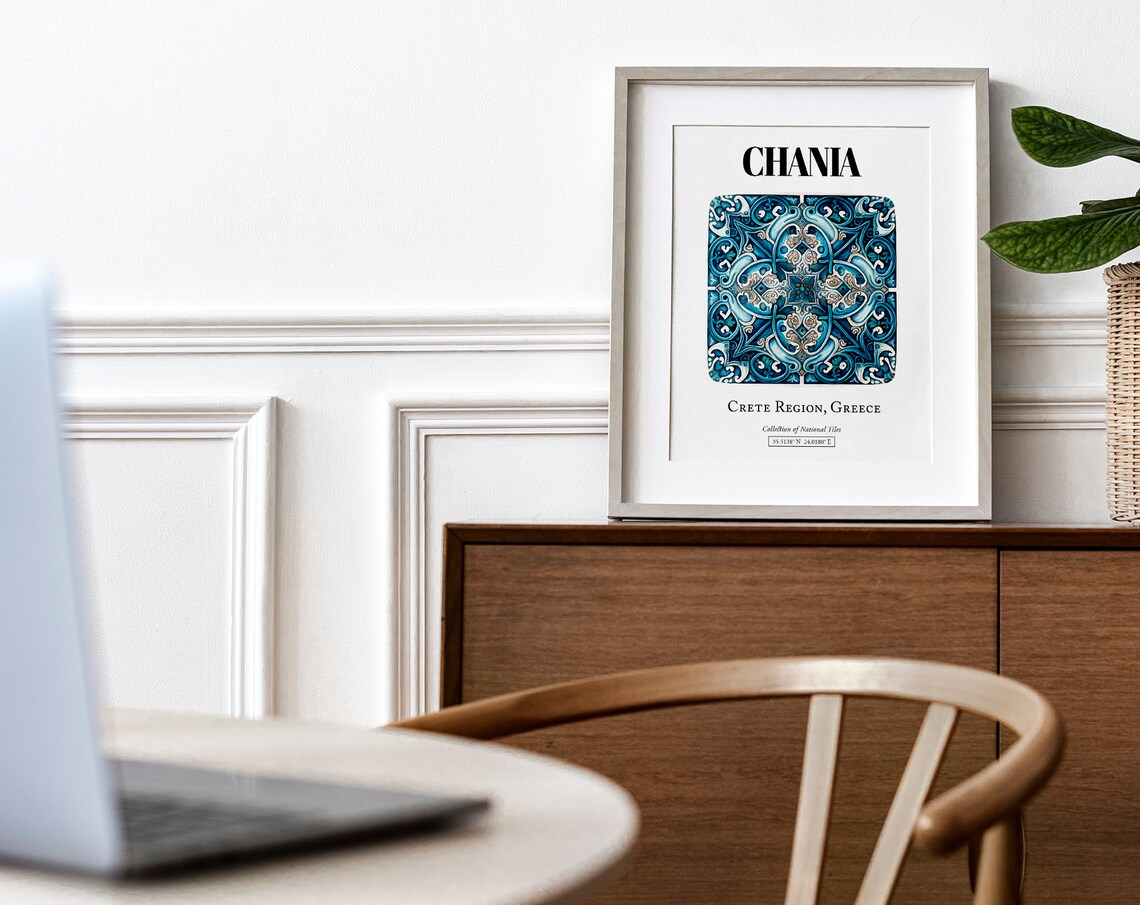 Chania Enchanting Tile Art Poster, Cretan Charm - Image 4