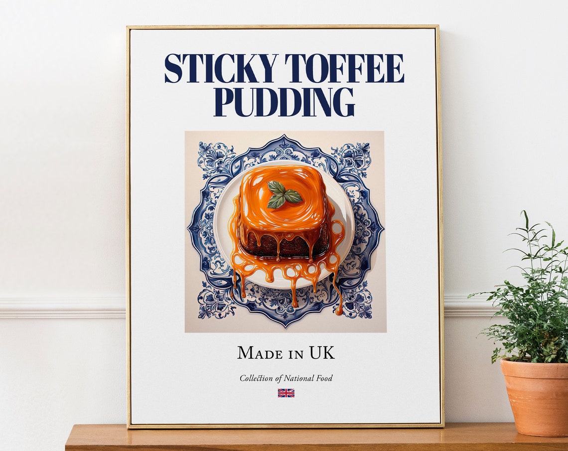 Sticky Toffee Pudding on Maiolica Tile Plate Art Print