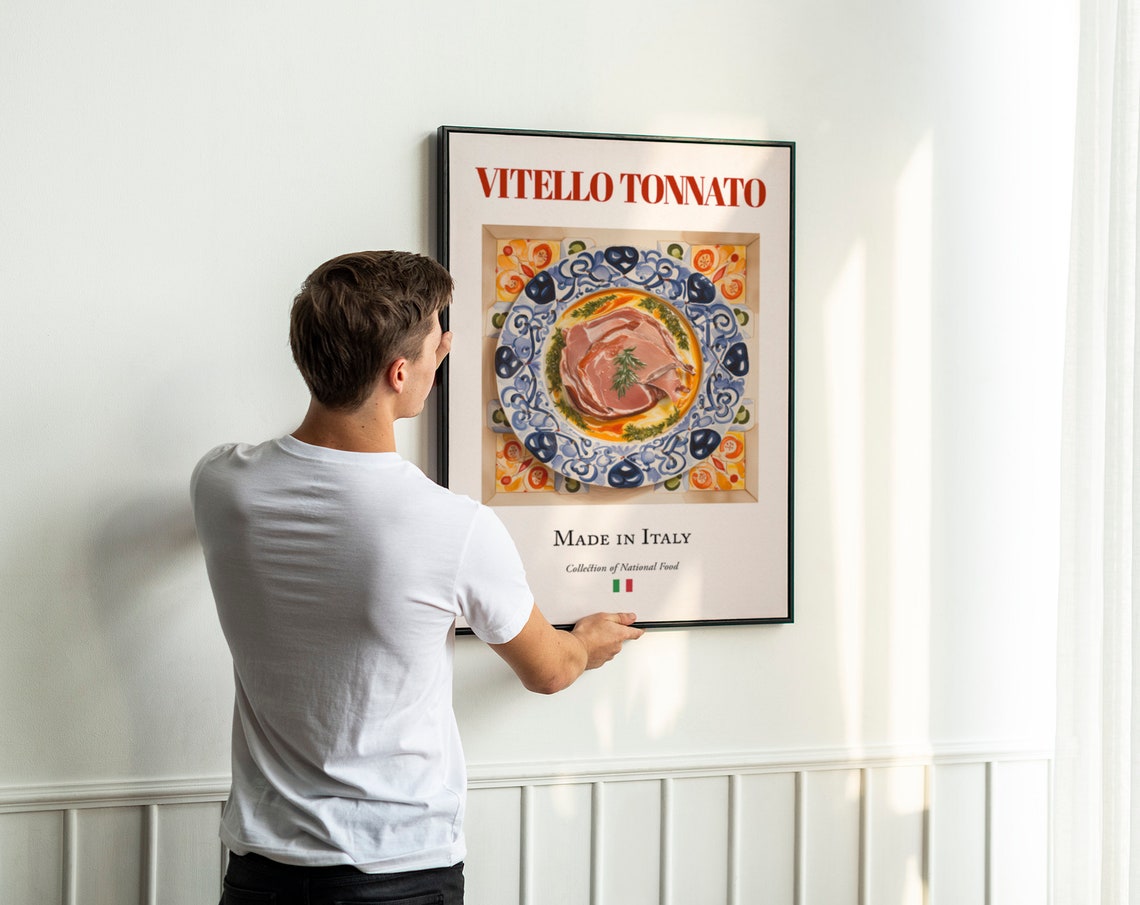 Vitello Tonnato on Maiolica Tile Plate, Italian Poster - Image 3