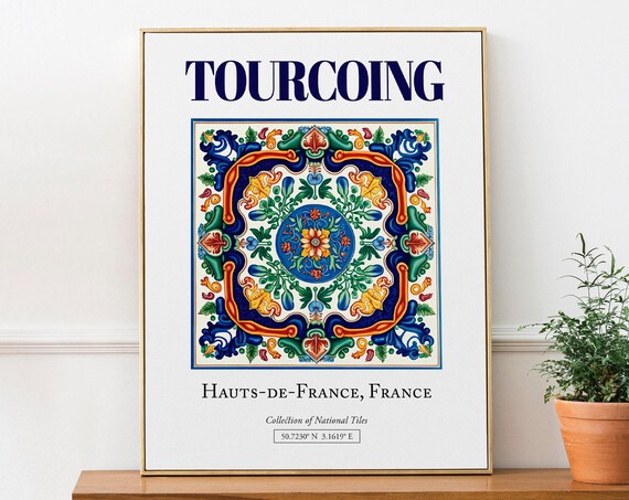 Tourcoing Hauts-de-France Folk Tile Travel Poster