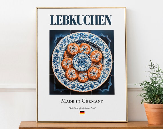 Lebkuchen On Maiolica Tile Plate, Kitchen Poster