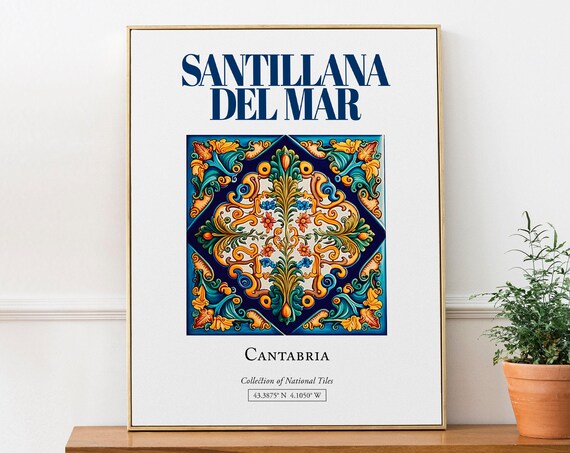 Santillana Del Mar Minimalist Travel Poster, Spain
