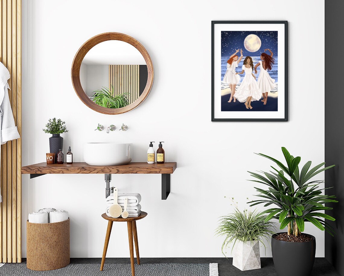 Moon Dance New Age Goddess Art Print, Bohemian - Image 2