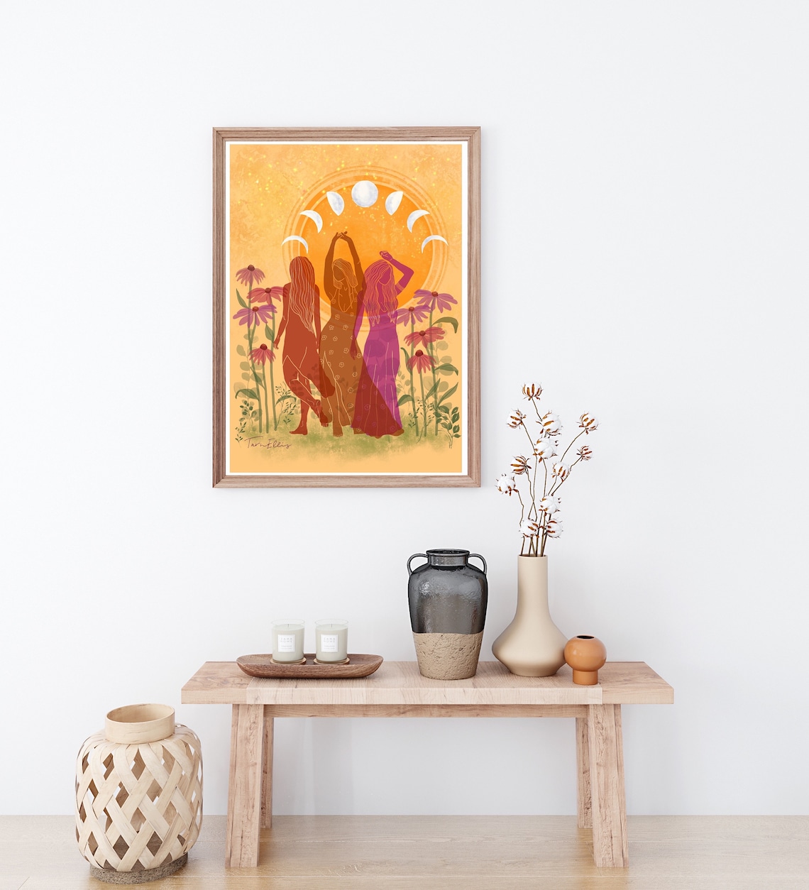 Grow Your Own Way Watercolour Moon Art Print - Image 2