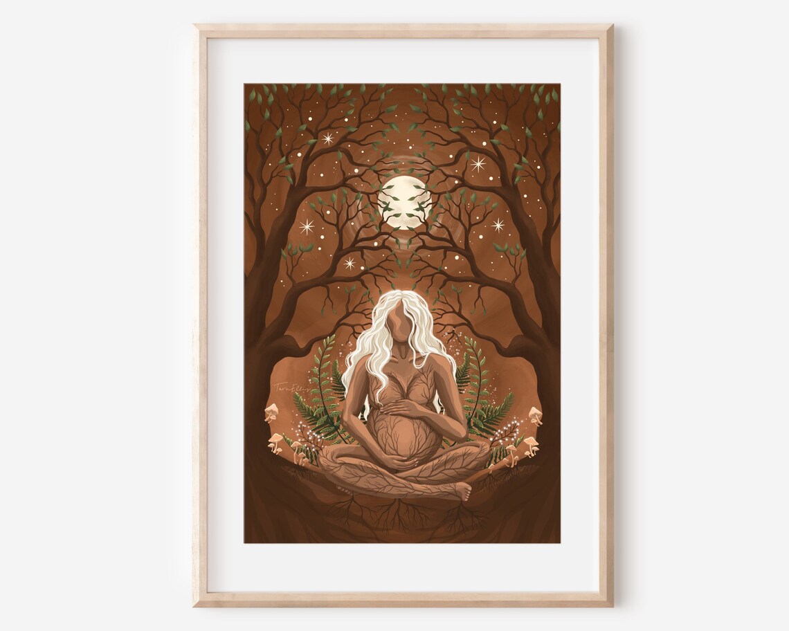Mother Nurture Pregnant Woman Spiritual Art Print