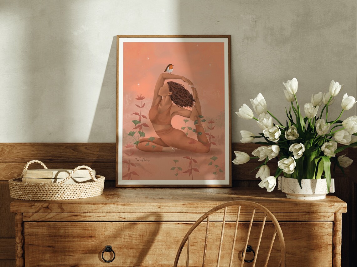 Everything In Time Yoga Spiritual Floral Poster - Image 3