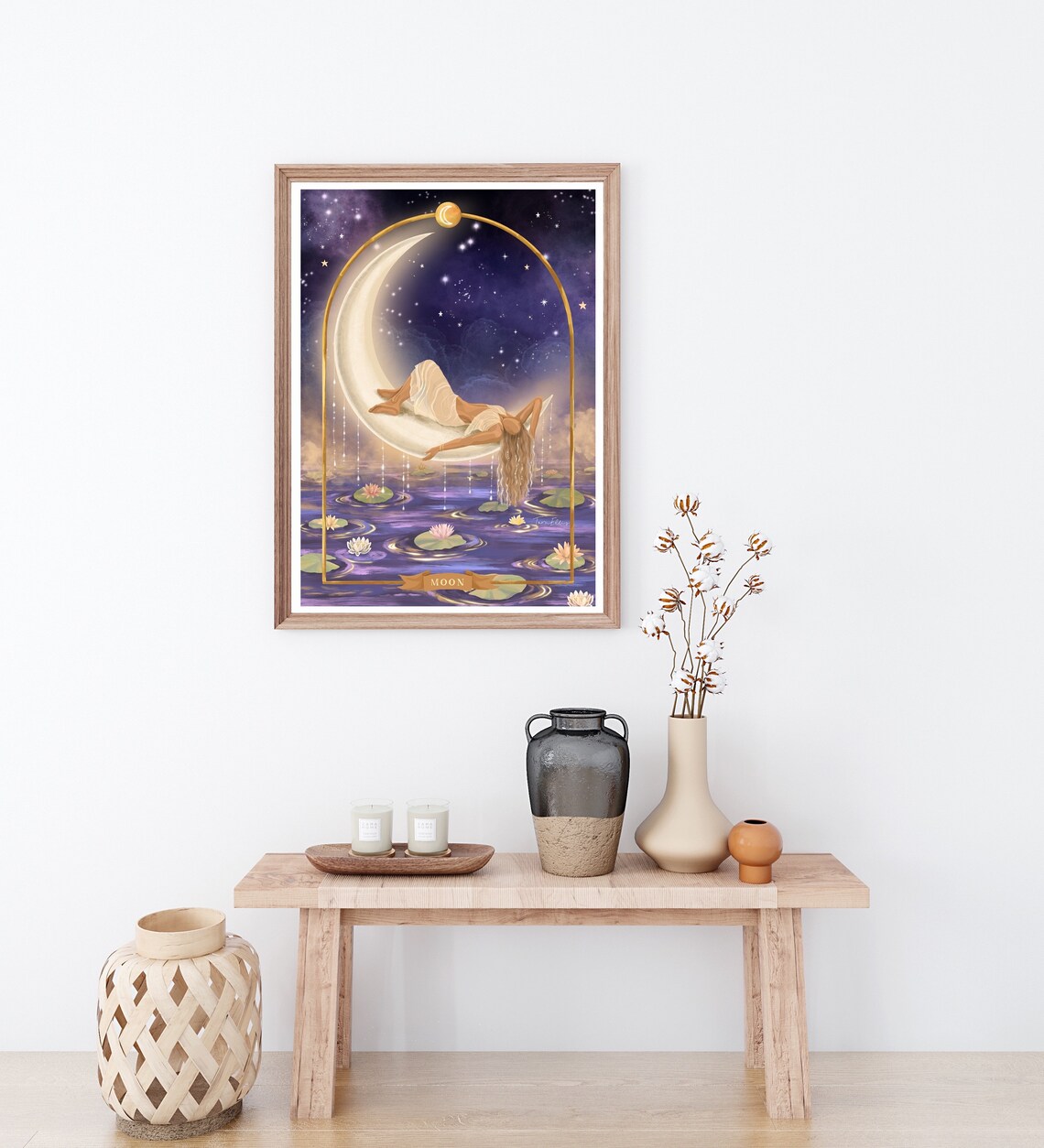 Moon Print Poster, Spiritual Goddess Celestial Art - Image 3