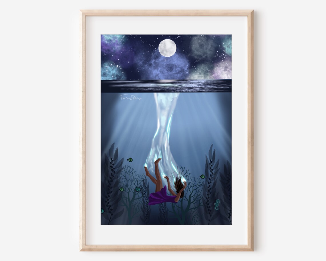 The Depths Ocean Spiritual Illustration Art Print
