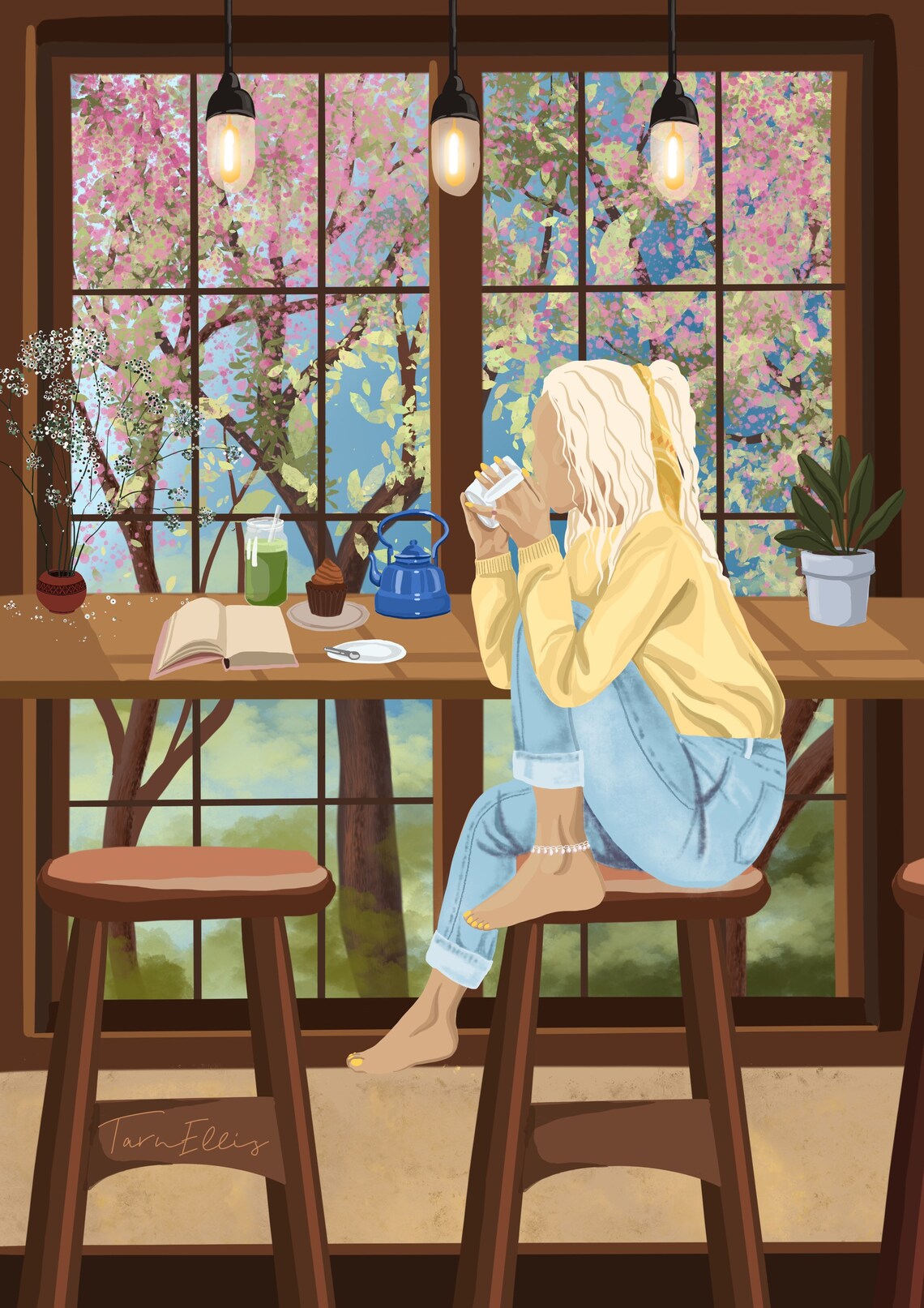 The Coffee Shop Boho Travel Poster, Cafe Decor - Image 3