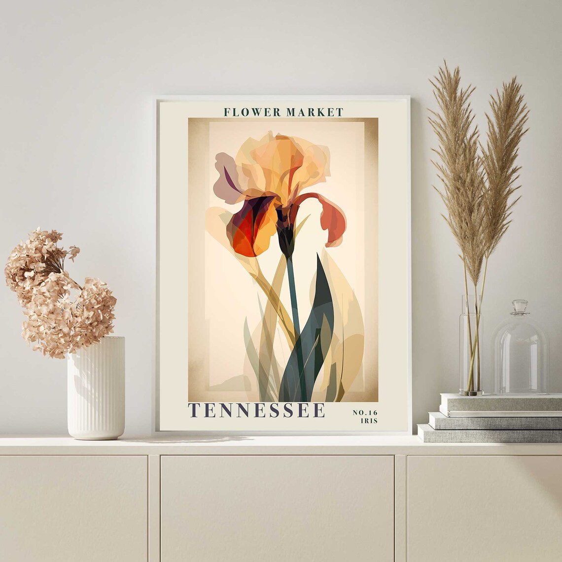 Tennessee Iris Translucent Warm Bloom Botanical Flower Market Poster - Image 4