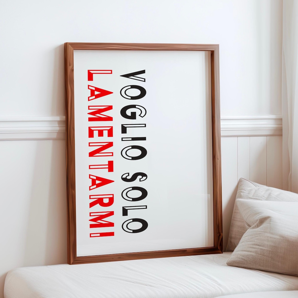 Voglio Solo Lamentarmi Funny Italian Quote Art Print
