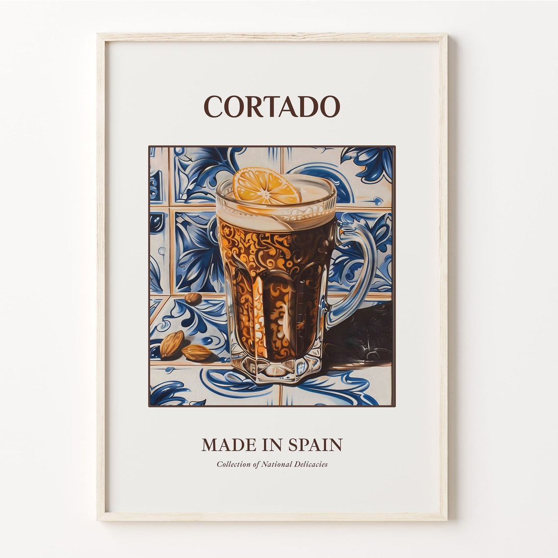 Cortado Spanish Espresso Milk Coffee Glass Mug Tile Art Poster