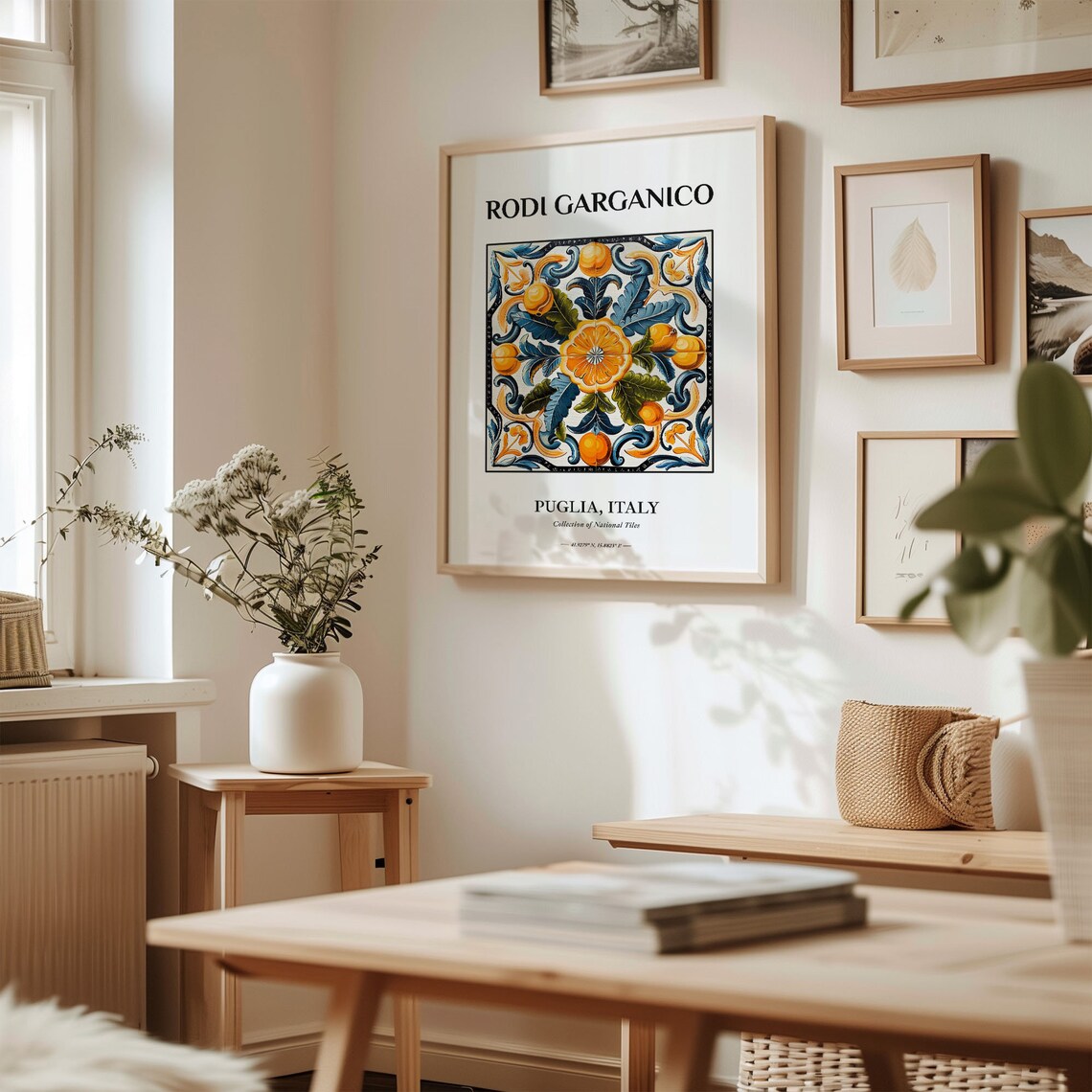 Rodi Garganico Puglia Italy Citrus Blossom Fruit Tile Art Poster - Image 2