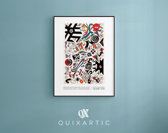 Arcana Aztecana Zazie Klein Miro Style Abstract Exhibition Poster
