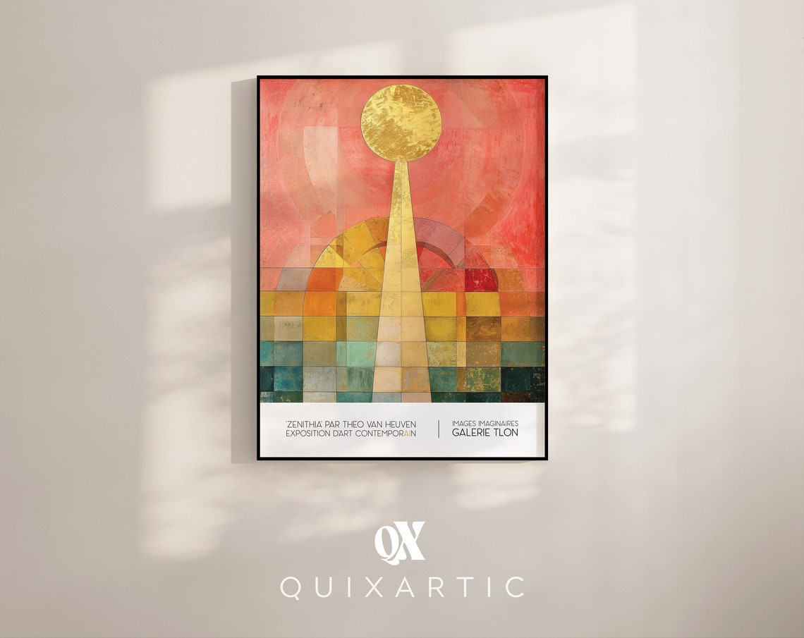 Zenithia Theo van Heuven Abstract Geometric Art Exhibition Poster