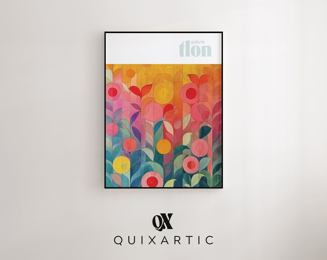 Galerie Tlon Sunrise Abstract Floral Gradient Circles Art Poster