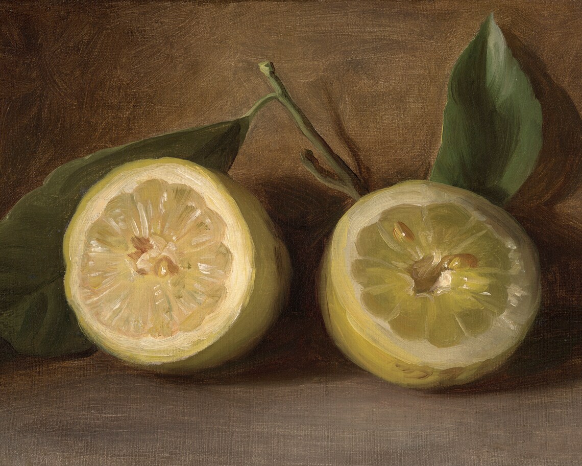 Vintage Lemon Still Life Art Print, Farmhouse Kitchen - Image 3