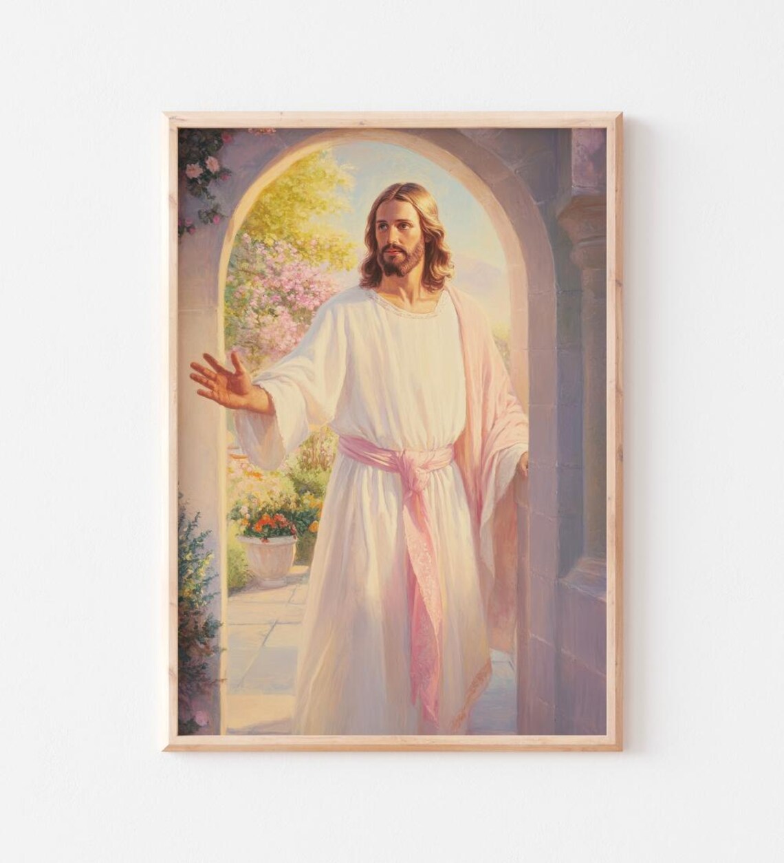 Jesus Standing at the Door Watercolor Art Print Christian Faith Inspirational Decor - Image 3