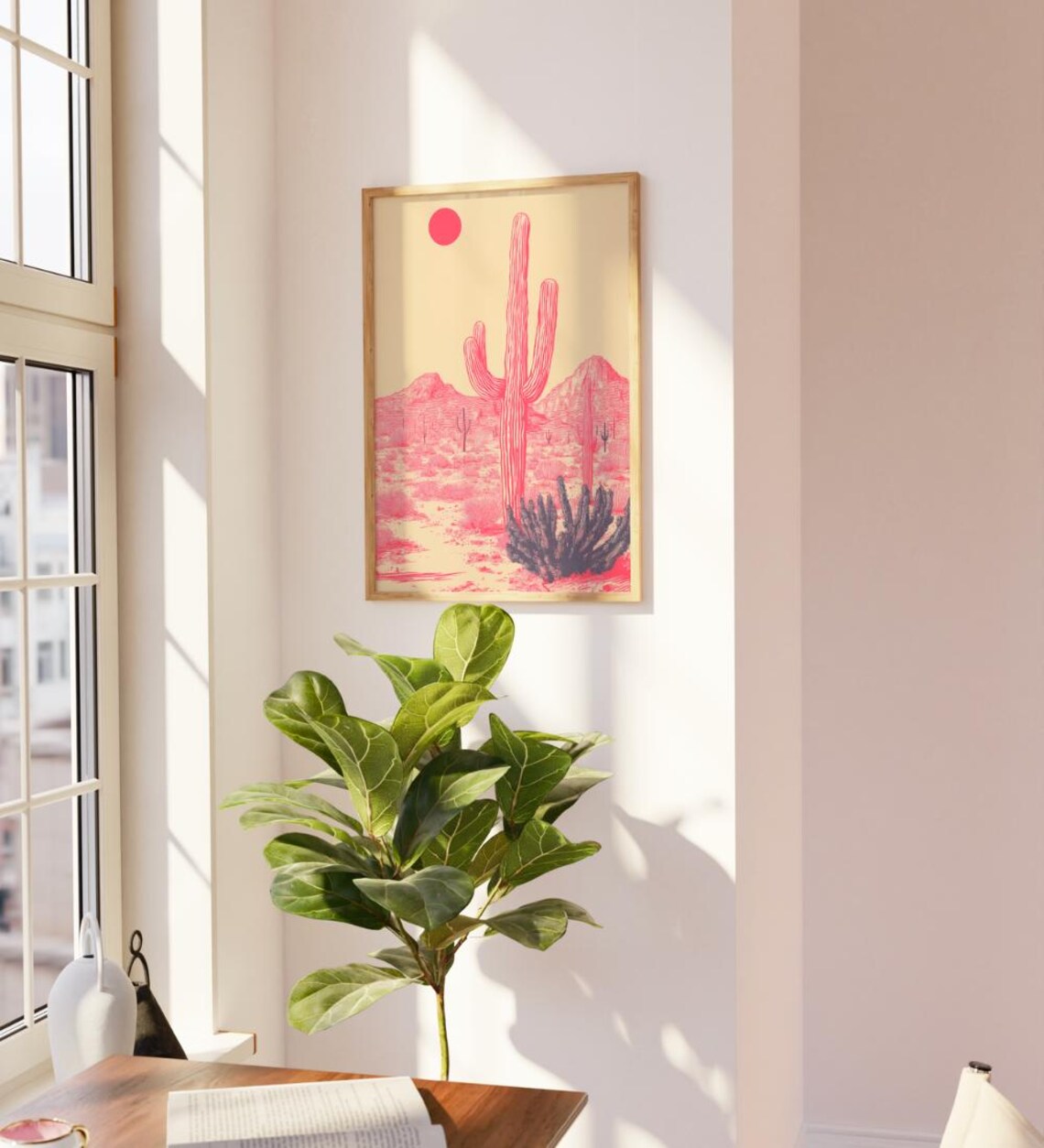Mexican Desert Pink Art Print Housewarming Birthday Gift Southwestern Wall Decor Gift For Her Or Him - Image 2