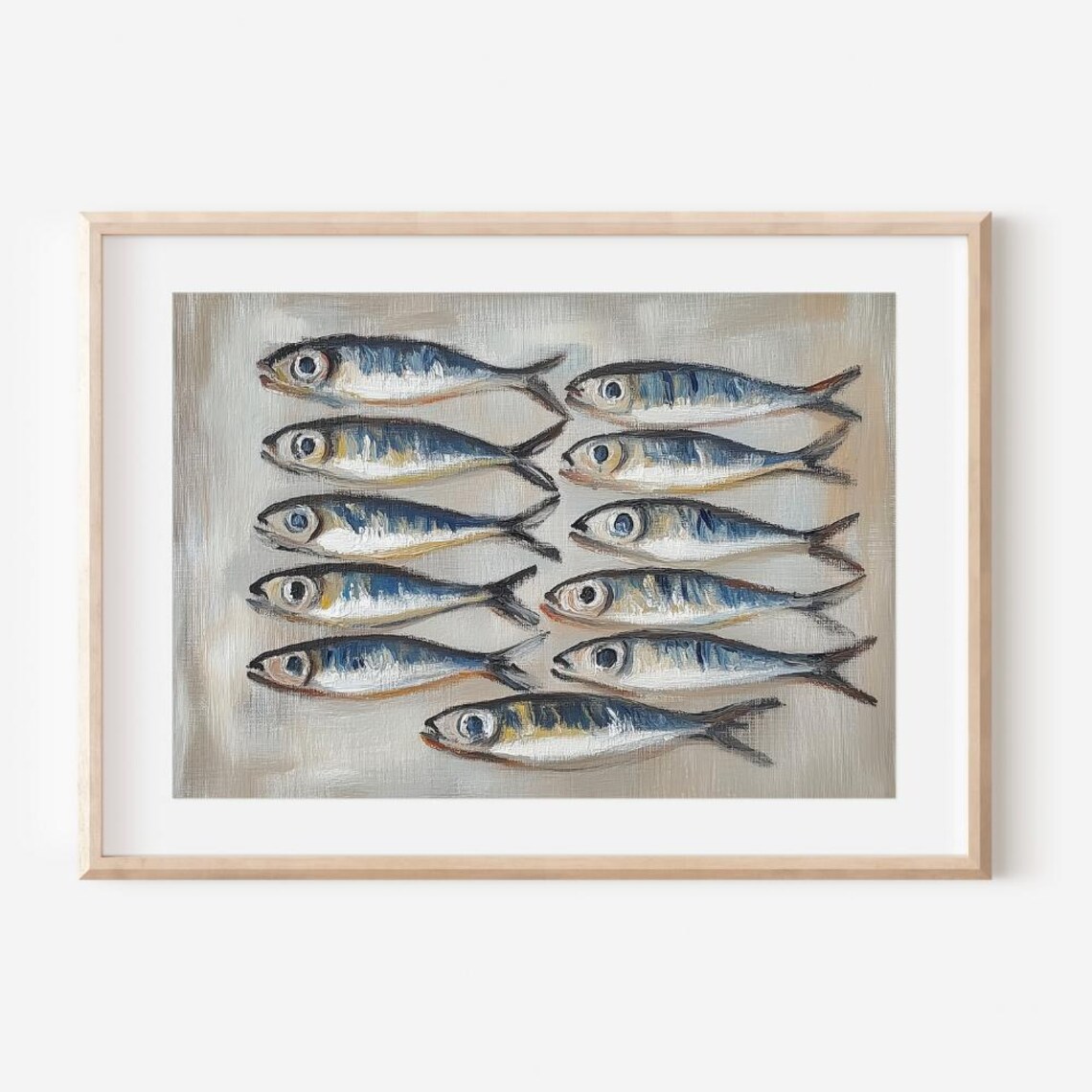 Sardine Still Life Painting Vintage Nautical Fish Row Poster - Image 3