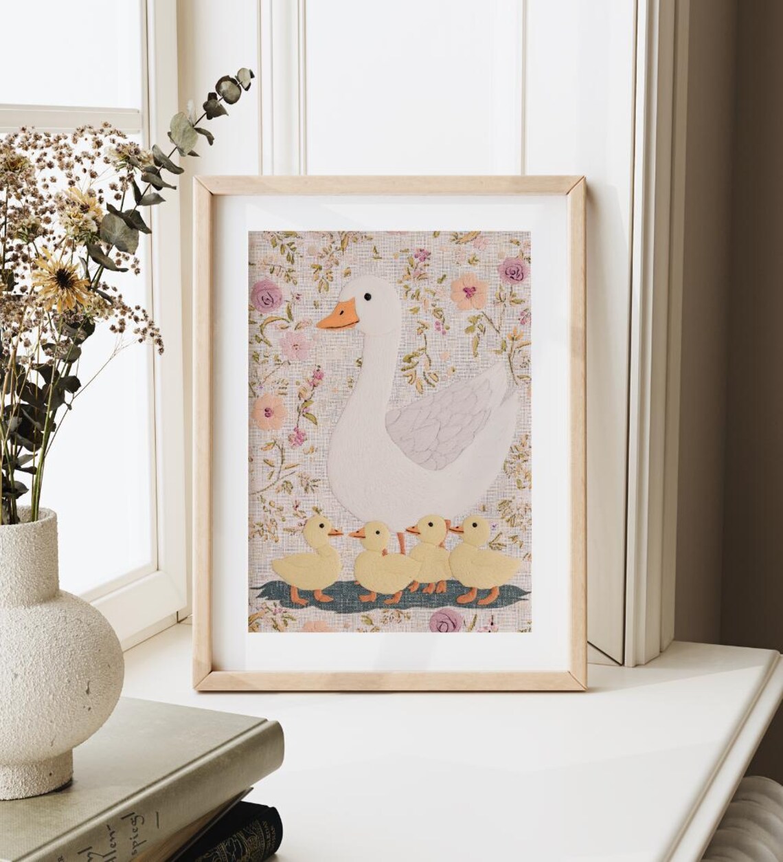 Mother Duck, Vintage Abstract Cottagecore Nursery Art Print - Image 3