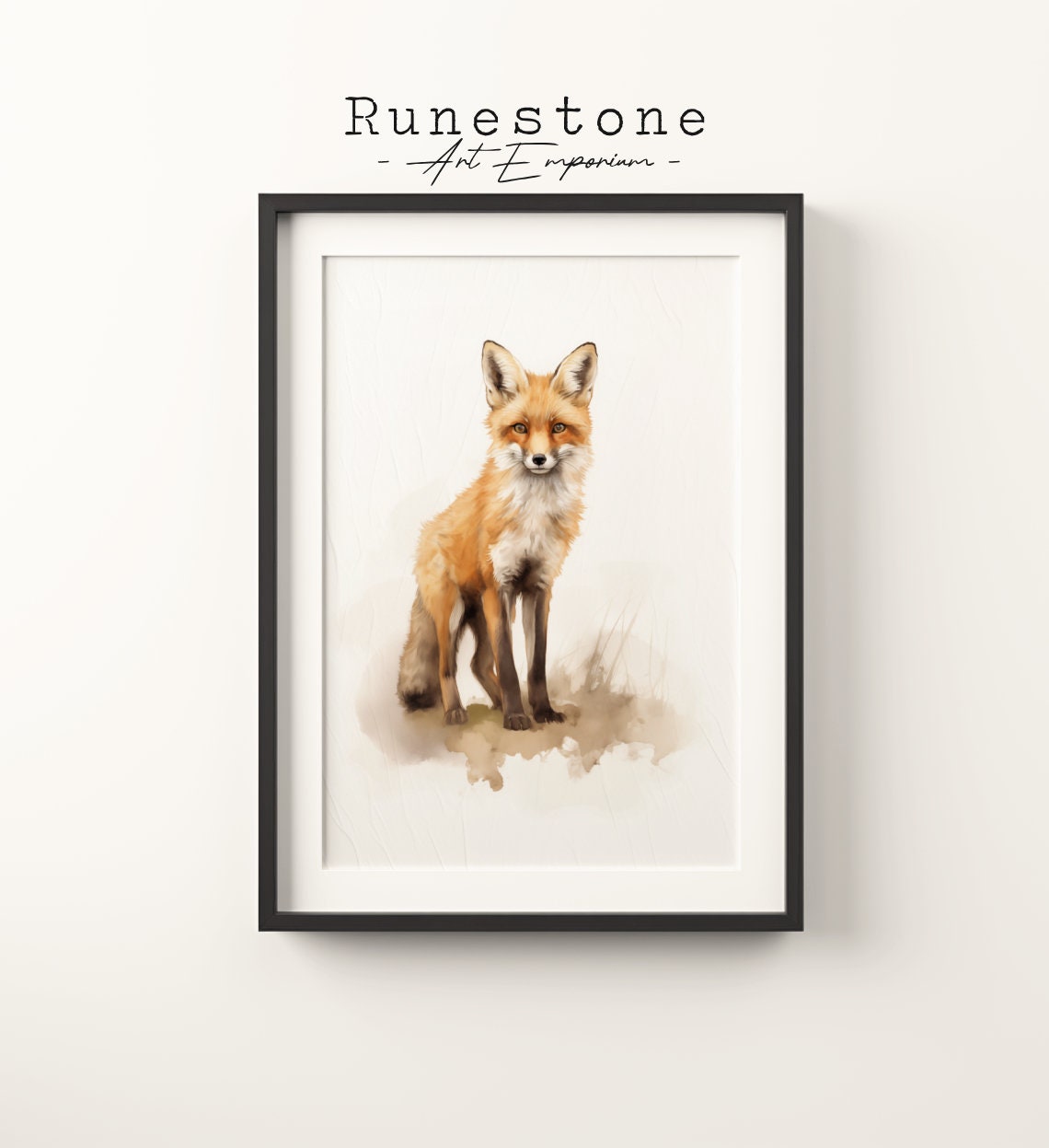 Cute Vintage Fox Sketch Wildlife Boho Wall Art Minimalist Bohemian Hand Drawn Animal Print