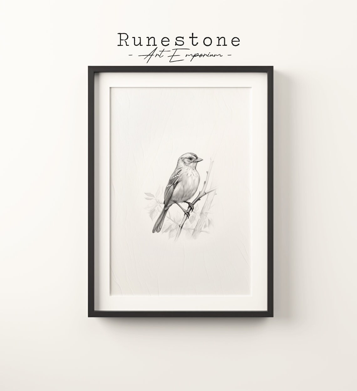 Vintage Sparrow Bird Sketch, Minimalist Animal Print